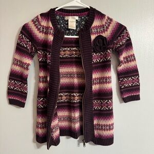 Maggie & Zoe Purple Zipper Sweater Size Medium